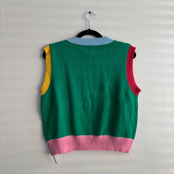 NWT Lisa Says Gah! Multicolor Quinn Sweater Vest M/L - Picture 3 of 5